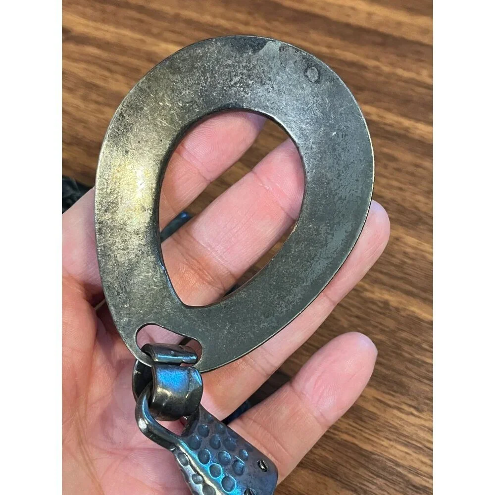 Western Hammered Metal Loop Belt 53